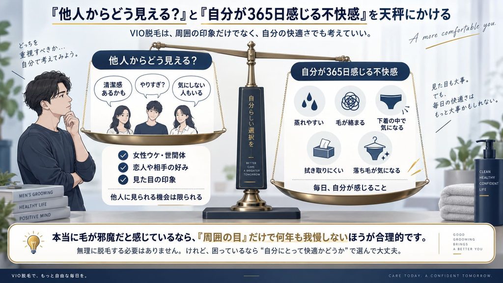 『他人からどう見える？』と『自分が365日感じる不快感』を天にかける